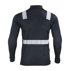 Polera Polo Híbrida con Reflectiva Manga Larga | Alta Visibilidad